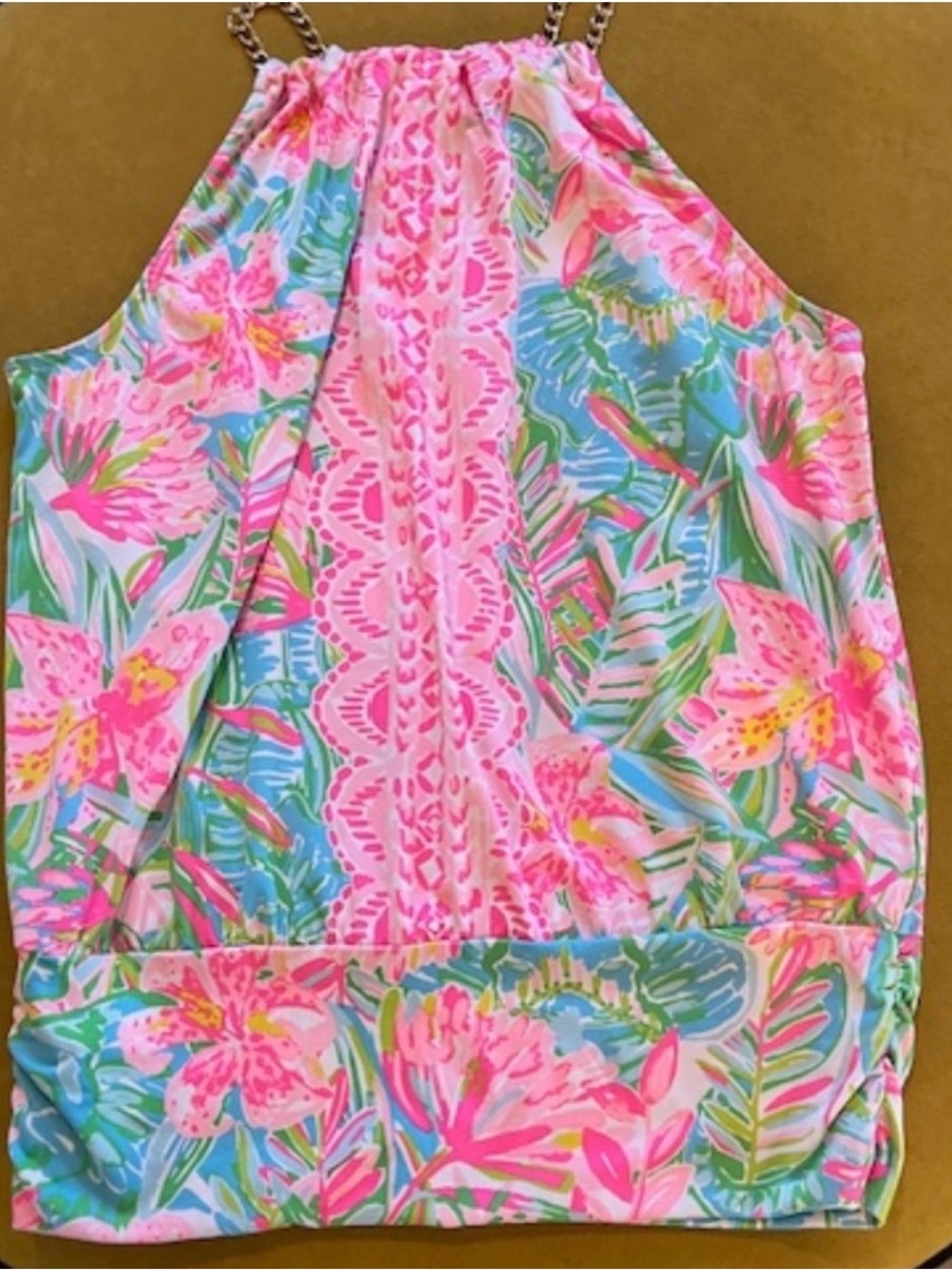 Lilly Pulitzer Bowen Chain Link Halter Top, Size Large